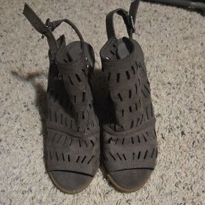 Gray Cutout Sandals
